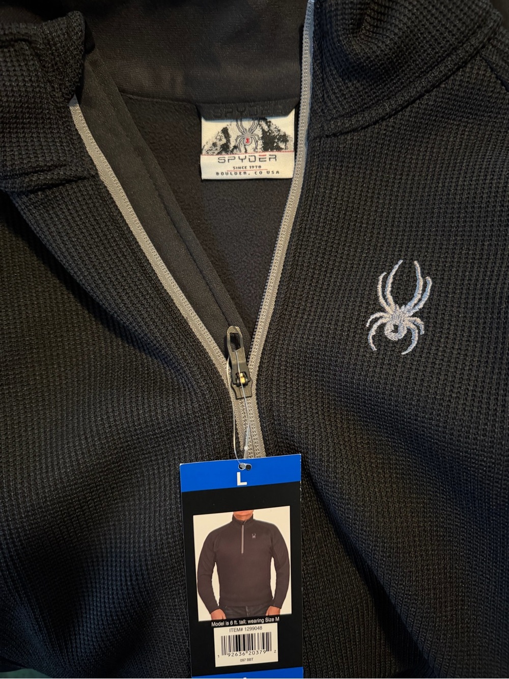 Spyder Men’s Black Half-Zip Performance Sweater size large